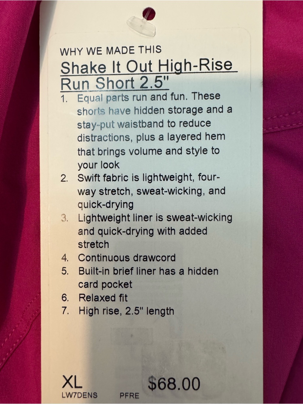 Lululemon Shake It Out High-Rise Run Shorts 2.5” Pink Flare NWT - Picture 16 of 16